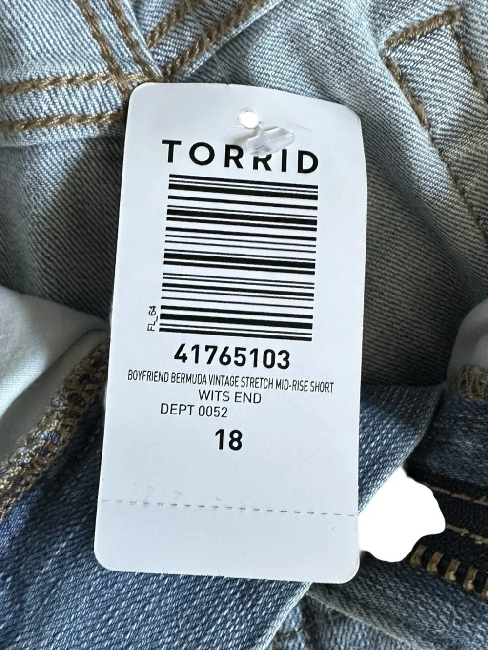 Torrid Size 18 Bermuda Shorts Distressed Light Wash Stretch Denim NWT